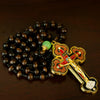 Orthodox Crucifix Cross Necklace with Rosary Beads