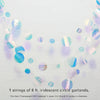 Eight feet of iridescent circle garlands made from semi-transparent PVC material for party decorations