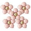 A set of five matte pink and gold foil flower balloons in a daisy design.