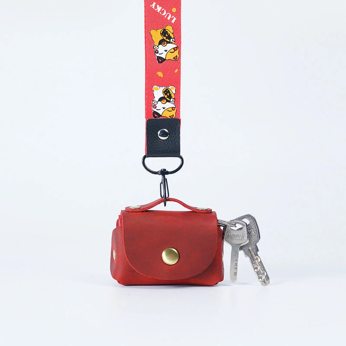 Genuine Leather Coin Purse with Secure Hasp Closure