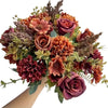 Artificial Fall Rose & Chrysanthemum Bouquet