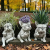 Grumpy French Bulldog Resin Planter Set