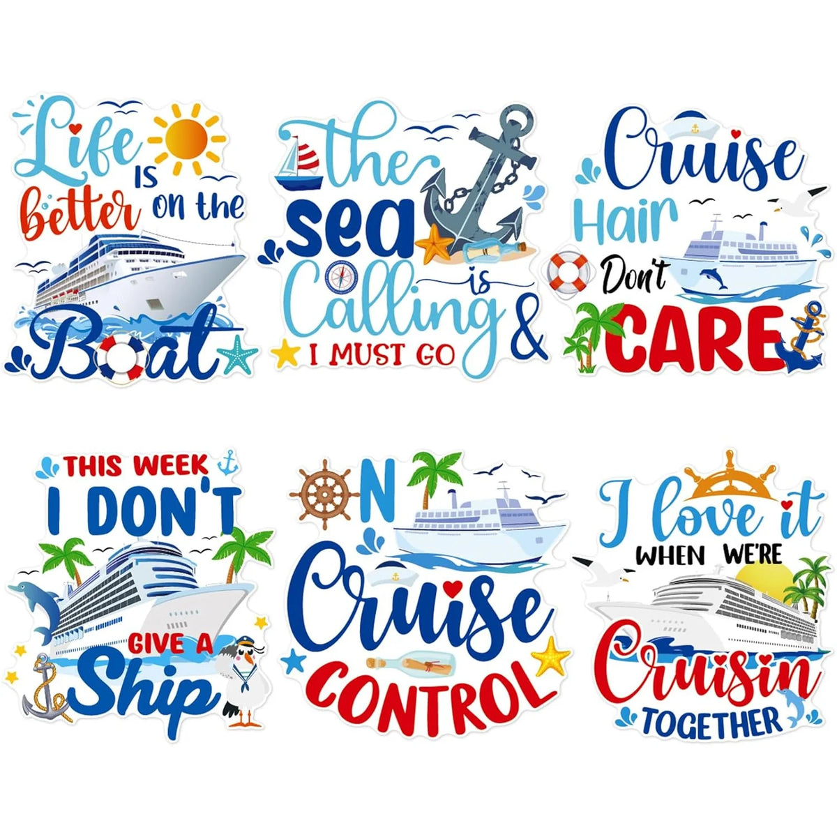 Cruise Cabin Door Magnets – Tropical 6-Piece Set