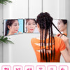 3-Way LED Makeup and Haircut Mirror with 360° Rotation and Door Hook
