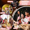 A collage showing various party cups, including plastic shot cups, used in contexts like picnics, birthdays, and parties.