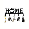Black wall key holder with multiple hooks for keys and small items