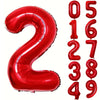 Large Red Number Foil Balloon for Birthday and Anniversary Decor