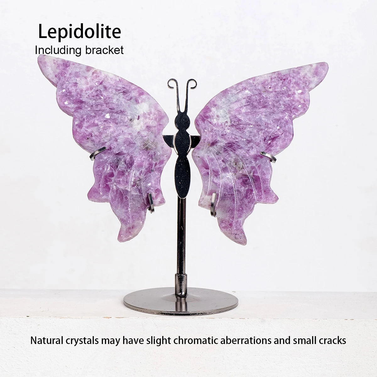 Hand-Carved Natural Amethyst Crystal Butterfly Desk Ornament