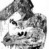 A drawing of a character resembling Chainsaw Man, depicted in a distressed or chaotic style.
