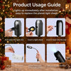 Guide showing how to install and use a Halloween LED projection light sheet product.