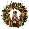An LED-illuminated diamond painting wreath kit featuring a festive Christmas design with red, green, and gold elements.