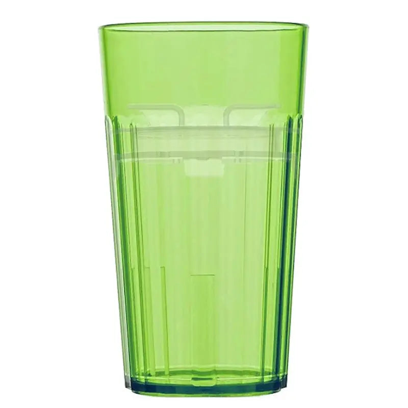 A clear green plastic slow-spill Montessori training cup.