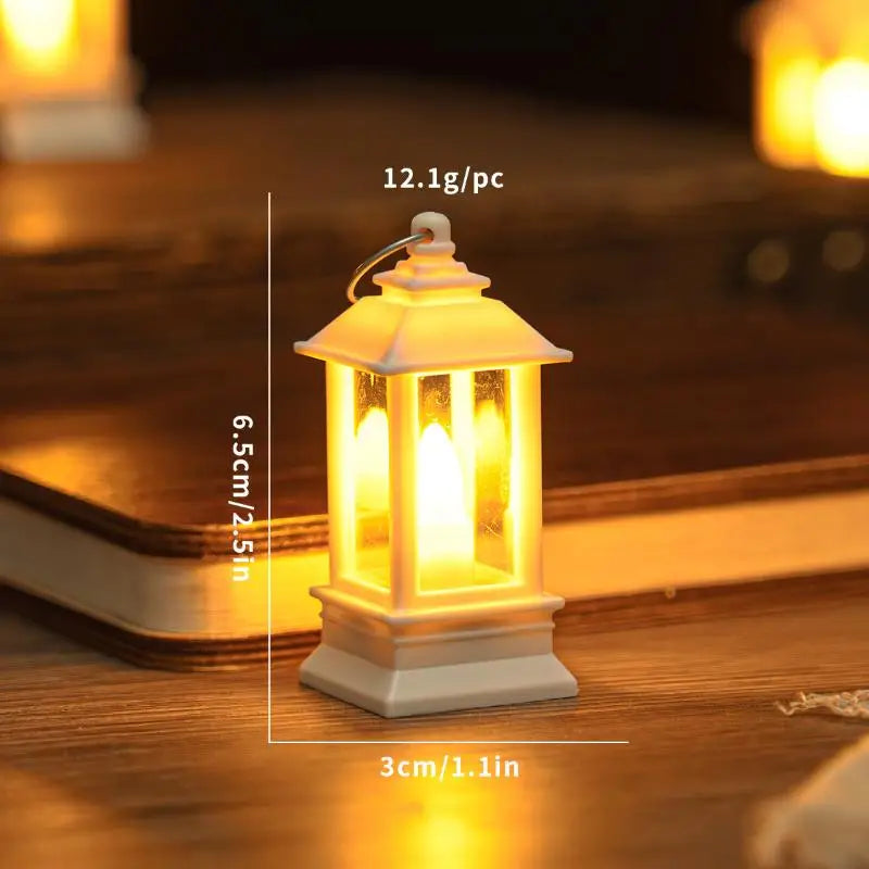 Vintage LED Glowing Lantern for Dollhouse & Night Light Decor