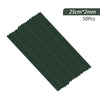 A rectangular sheet of dark green artificial flower stems, 25cm by 2mm, packaged in a 50 piece set.
