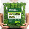 Bag of artificial green moss for home décor and DIY projects