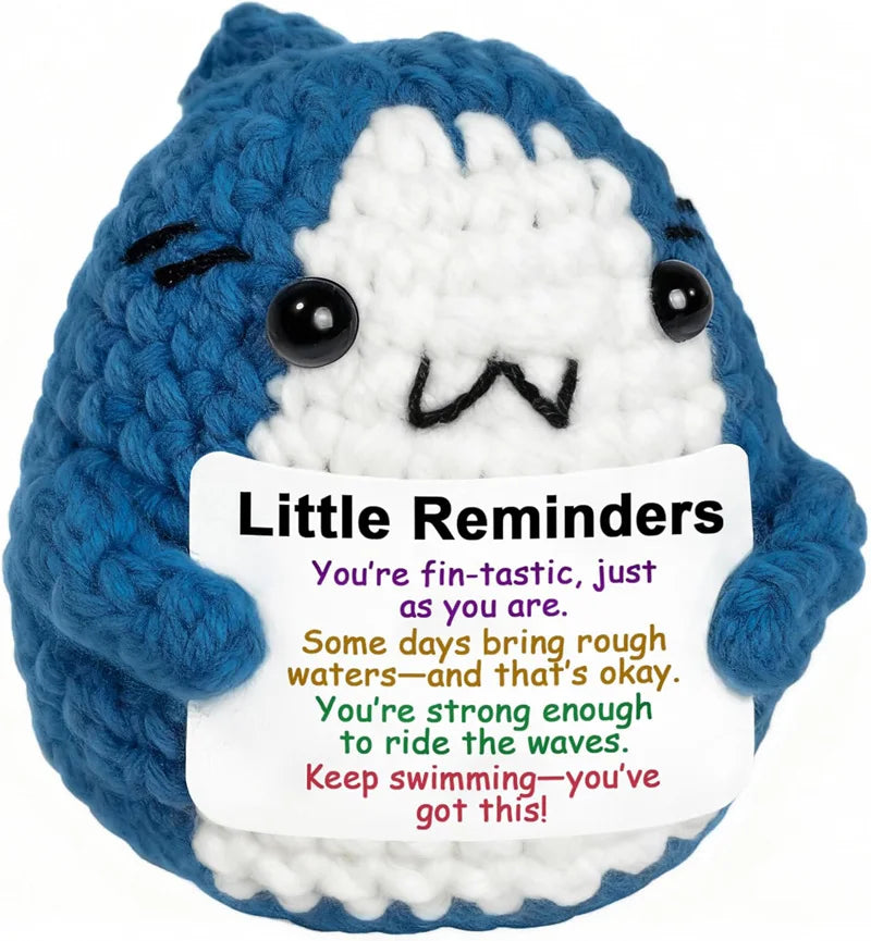 Handmade Crochet Emotional Support Animal Doll with Heartfelt Card