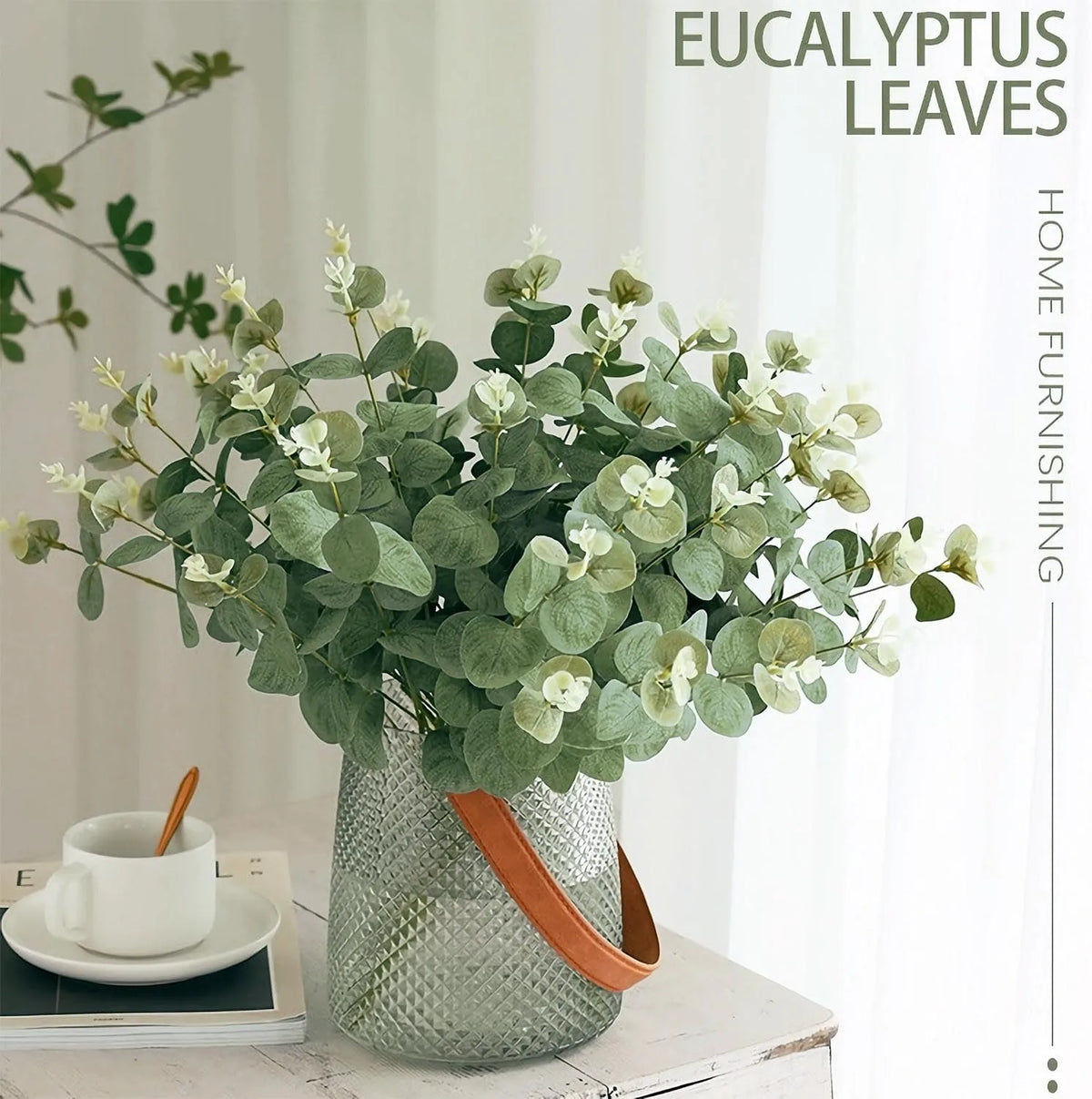 Artificial Eucalyptus Leaf Stems – Silk Greenery for Weddings & Home Decor