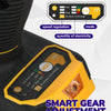 لقطة مقربة لأداة DEWALT لاسلكية صفراء وسوداء تظهر خيارات اختيار وضع لتنظيم السرعة وتقنية بدون فرشاة