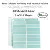 A stack of light blue peel-and-stick waterproof wall tiles for kitchen and bathroom backsplashes.