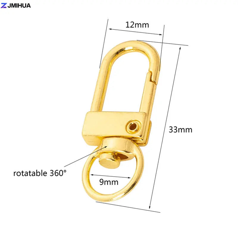 A gold-colored lobster clasp hook for jewelry making and DIY crafts