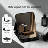 A foldable vanity mirror with a stand is shown, demonstrating stable support and 180 degree free adjustment.