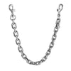 Silver paperclip chain bag strap with lobster clasps