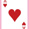 Ace of Hearts playing card on a pink background