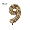 A 32-inch inflatable number balloon shaped like the number 9, covered in a leopard print pattern.