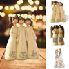 A set of four angel friendship statues in cream and white, depicting figures of different ages.