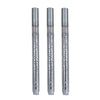 Three clear acrylic paint pens with fine tips are displayed vertically.