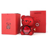 Rotating Hugging Bear Jewelry Box with Rose