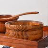 Natural Solid Wood Serving Bowl with Lid