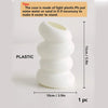 A white plastic Nordic spiral decorative vase with stacked, rounded sections.
