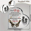 A heart-shaped acrylic decoration featuring silhouettes of a couple's hands and figures with romantic text