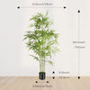 Artificial bamboo tree in a black pot with long green leaves, shown against a white background.