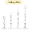 A package list showing three groovy wavy glass taper candle holders.