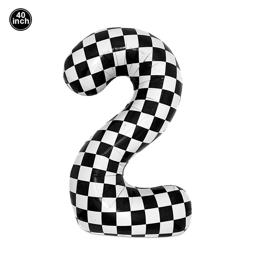 Race Car Birthday Party Balloon Decoration Set with Traffic Lights, Cones & Checkered Flags