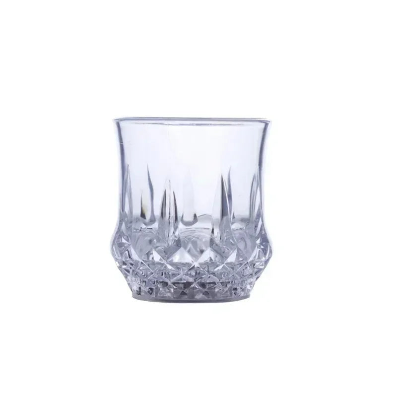Clear glass LED glow party cup with five color modes