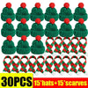 Festive Mini Santa Hat & Scarf Wine Bottle Topper Set