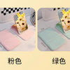 Four portable folding HD makeup mirrors in white, pink, green, and black colors displayed with floral accents.