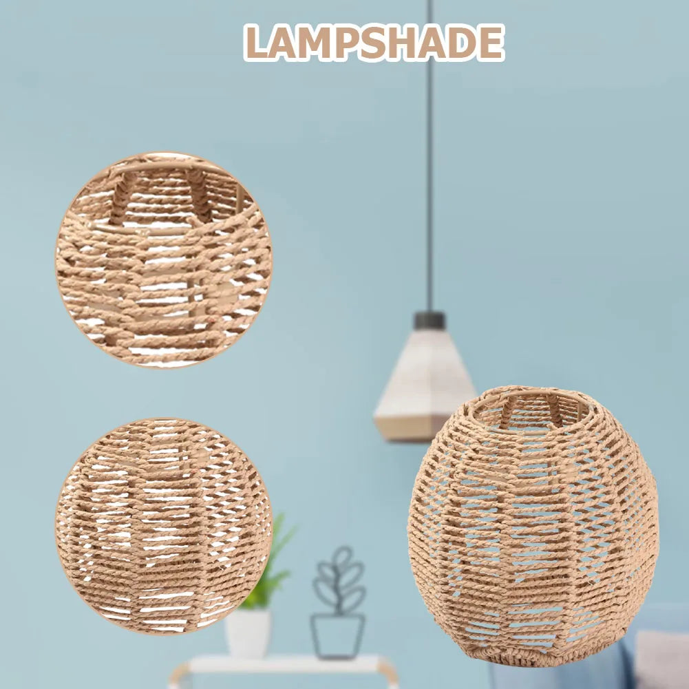 Handcrafted Woven Rattan Lampshade for Warm Ambient Lighting