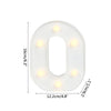 A white alphabet letter light with ten warm white LED lights illuminating the shape.