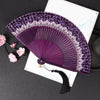 Traditional Bamboo Folding Fan with Solid Color Design