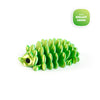 A bright green articulated 3D printed hedgehog figurine.