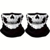 Un foulard masque crâne noir et blanc respirant pour activités de plein air.