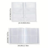 A transparent jewelry organizer storage bag with two layouts showing different grid sizes and dimensions.