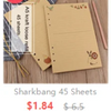 A5 45 sheets of craft loose refill paper in a light tan color shown next to a wooden surface.