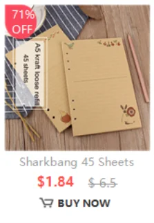 A5 45 sheets of craft loose refill paper in a light tan color shown next to a wooden surface.