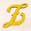 A gold 3D acrylic letter wall sticker shaped like the letter Z.