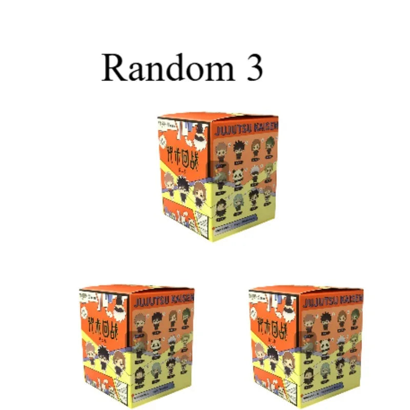 A box of Random 3 Jujutsu Kaisen blind box collectible figures.
